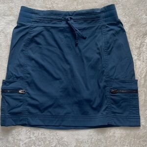 Athleta Women’s Trekkie North Skort Size 0 Blue Drawstring Zipper Pockets EUC 🔵